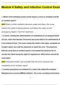 Module 6 Safety and Infection Control Exam 20242025 Update &vert; Questions with 100&percnt; Correct Answers &vert; Verified &vert; Latest Update