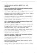SME TOOLINGU AM EXAM QUESTIONS AND ANSWERS