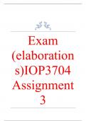 Exam (elaborations) IOP3704 Assignment 3 (DETAILED ANSWERS) Semester 1 2024 - DISTINCTION GUARANTEED •	Course •	Employment Relations - IOP3704 (IOP3704) •	Institution •	University Of South Africa (Unisa) •	Book •	Labour Relations IOP3704 Assignment 3 (DET