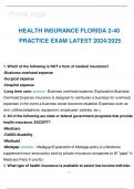 Health Insurance Florida 2-40 Practice Exam 2||Latest 2024