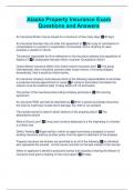 Alaska Property Insurance Exam Questions and Answers
