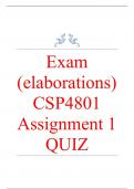 Exam (elaborations) CSP4801 Assignment 1 QUIZ (COMPLETE ANSWERS)2024 (684809) - DUE 22 May 2024 •	Course •	Curriculum Studies and Psychology of Education (CSP4801) •	Institution •	University Of South Africa (Unisa) •	Book •	Psychology of Education CSP4801