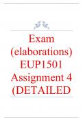 Exam (elaborations) EUP1501 Assignment 4 (DETAILED ANSWERS) Semester 1 2024 (205724) - DISTINCTION GUARANTEED •	Course •	First Additional Language Teaching (EUP1501) •	Institution •	University Of South Africa (Unisa) •	Book •	Teaching English as a first a
