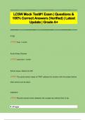 LCSW Mock Test&num;1 Exam &vert; Questions &  100&percnt; Correct Answers &lpar;Verified&rpar; &vert; Latest  Update &vert; Grade A&plus;