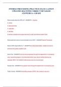 STERILE PROCESSING PRACTICE EXAM -LATEST UPDATED 2024 WITH CORRECT DETAILED ANSWERS&sol;A&plus; GRADE