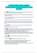 AZ Real Estate Exam- Agency Relationships Practice Questions and Answers
