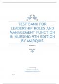 FINAL ASSESSEMENT FOR_LEADERSHIP_ROLES_AND_MANAGEMENT_FUNCTION_IN_NURSING_ TEST BANK 9TH_EDITION_BY_MARQUIS_RANKED A+