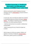 Certified Associate in Healthcare Information and Management Systems (CAHIMS) Exam Latest 2024 
