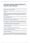 Urinalysis & Body Fluids Questions & Answers 100&percnt; Verified&excl;&excl;