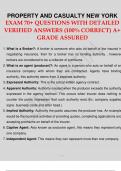 PROPERTY AND CASUALTY NEW YORK EXAM 70+ QUESTIONS WITH DETAILED VERIFIED ANSWERS