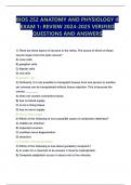 BIOS 252 ANATOMY AND PHYSIOLOGY II EXAM 1: REVIEW 2024-2025 VERIFIED QUESTIONS AND ANSWERS 