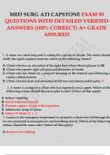 MED SURG ATI CAPSTONE EXAM 50 QUESTIONS WITH DETAILED VERIFIED ANSWERS &lpar;100&percnt; VERIFIED ANSWER 2024&rpar;
