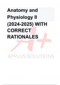 Anatomy and Physiology II (2024-2025) WITH CORRECT RATIONALES