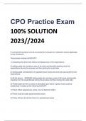 CPO Practice Exam 100% SOLUTION  2023//2024