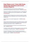 Peak Pilates Level 1 Exam 2024 Study  Guide Exam Questions and Correct  Answers Rated A&plus;