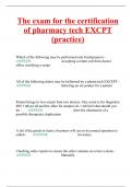 The exam for the certification of pharmacy tech EXCPT (practice)