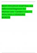 SOAP Note and Differential Diagnoses for iHuman Case "Carolyn Cross V3 with complete solution 2024