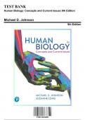 Test Bank for Human Biology: Concepts and Current Issues 9th Edition by Michael D. Johnson, 9780134834085, Chapters 1-24 | Includes Rationales