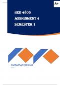 HED4805 Assignment 4 (COMPLETE ANSWERS) Semester 1 2024 - DUE 26 AUGUST 2024 ;100% TRUSTED WORKING EXPLANATION AND SOLUTION