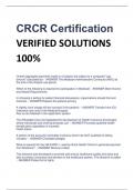 CRCR Certification VERIFIED SOLUTIONS  100%