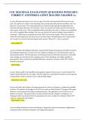 COC 2024 FINAL EXAM STUDY QUESTIONS WITH 100&percnt; CORRECT ANSWERS-LATEST 2024-2025 &sol;GRADED A&plus; &Tab;