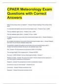 CPAER Meteorology Exam Questions with Correct Answers 