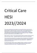 Critical Care  HESI 2023//2024