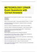 METEOROLOGY CPAER Exam Questions with Correct Answers 