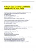 CPAER Quiz Cleanup Questions with Answers All Correct 