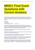 MN551 Final Exam Questions with Correct Answers