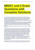MN551 unit 5 Exam Questions with Complete Solutions