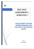 HED4805 Assignment 1 (COMPLETE ANSWERS) Semester 1 2024 - DUE 17 MAY 2024 ;100% TRUSTED  WORKING EXPLANATION AND SOLUTION 