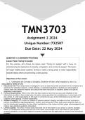 TMN3703 Assignment 2 (ANSWERS) 2024 - DISTINCTION GUARANTEED