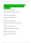 Border Patrol Practice Exam 100%  VERIFIED ANSWERS 2024/2025  CORRECT RATED A++