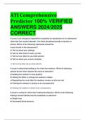 ATI Comprehensive Predictor 100% VERIFIED  ANSWERS 2024/2025  CORRECT RATED A++