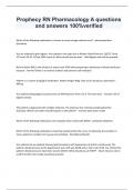 Prophecy RN Pharmacology A questions and answers 100&percnt;verified