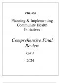 (UOPX) CHL 630 PLANNING & IMPLEMENTING COMMUNITY HEALTH INITIATIVES EXAM