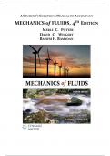 SOLUTIONS MANUAL TO ACCOMPANY MECHANICS of FLUIDS, 4TH EDITION MERLE C. POTTER || LATEST 2024 ||INSTANT DOWNLOAD