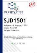 SJD1501 Assignment 6 &lpar;DETAILED ANSWERS&rpar; Semester 1 2024 - DISTINCTION GUARANTEED 