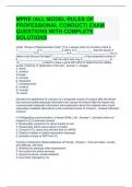 MPRE (ALL MODEL RULES OF PROFESSIONAL CONDUCT) EXAM QUESTIONS WITH COMPLETE SOLUTIONS 