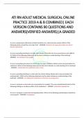 ATI RN ADULT MEDICAL SURGICAL ONLINE  PRACTICE 2019 A & B COMBINED&vert; EACH  VERSION CONTAINS 90 QUESTIONS AND  ANSWERS&lpar;VERIFIED ANSWERS&rpar;&vert;A GRADED 