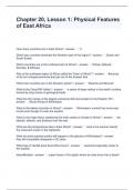 Chapter 20&comma; Lesson 1&period; Physical Features of East Africa Questions and Answers 100&percnt;  Solved