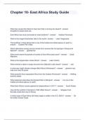 Chapter 10- East Africa Study Guide Questions and Answers 2024