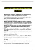 Texas CVO Exam Questions And Answers