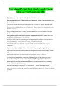 Maryland Permit Test Study Guide Exam with Correct Solutions 2024
