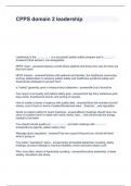 CPPS domain 2 leadership questions and answers 100&percnt; correct