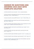 HARBOR ME QUESTIONS AND ANSWERS 2024-2025 WITH COMPLETE SOLUTION