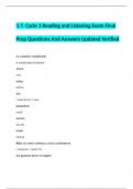 1.7. Cycle 1 Reading and Listening Exam Final Prep Questions And Answers Updated Verified 