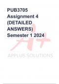 PUB3705 Assignment 4 (DETAILED ANSWERS) Semester 1 2024