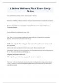 Lifetime Wellness Final Exam Study Guide